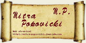 Mitra Popovicki vizit kartica